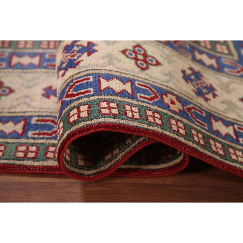 Red Kazak Area Rug Handmade Bedroom Wool Carpet - 6'7" x 10'4"