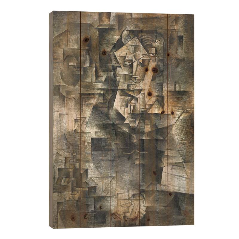 Portrait of Daniel-Henry Kahnweiler Print On Wood by Pablo Picasso - Multi-Color - 26x18x1.5
