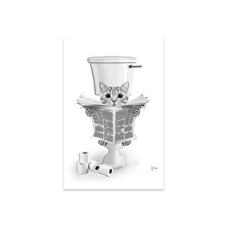 Cat On The Toilet Reading The Newspaper Print On Acrylic Glass by ...