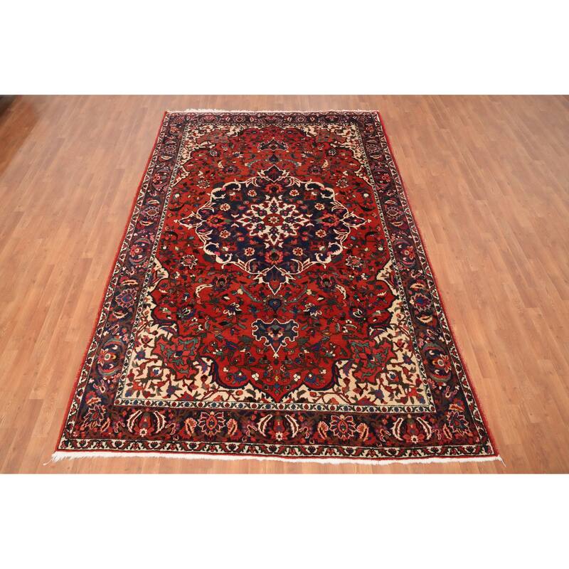 Hand Knotted Oriental 100% Wool Carpet Traditional Floral Oranges & Rust Bakhtiari Area Rug - 10' 3'' X 6' 10''