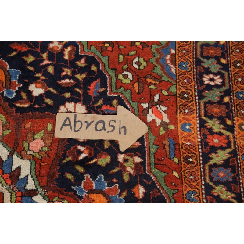 Antique Vegetable Dye Floral Sarouk Farahan Persian Area Rug Handmade - 3'5" x 4'10"