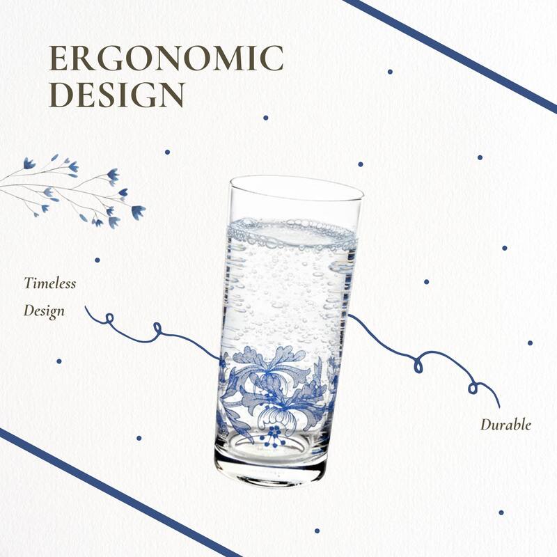 Spode Blue Italian Set of 4 Glasses - 15 oz