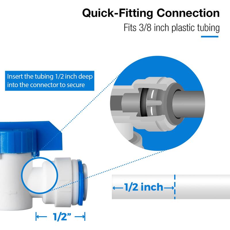 iSpring ICEK3 20 feet 3/8" Water Line Splitter and Reverse Osmosis Refrigerator Ice Maker Kit, Fits PH100, RO100, US15 Series