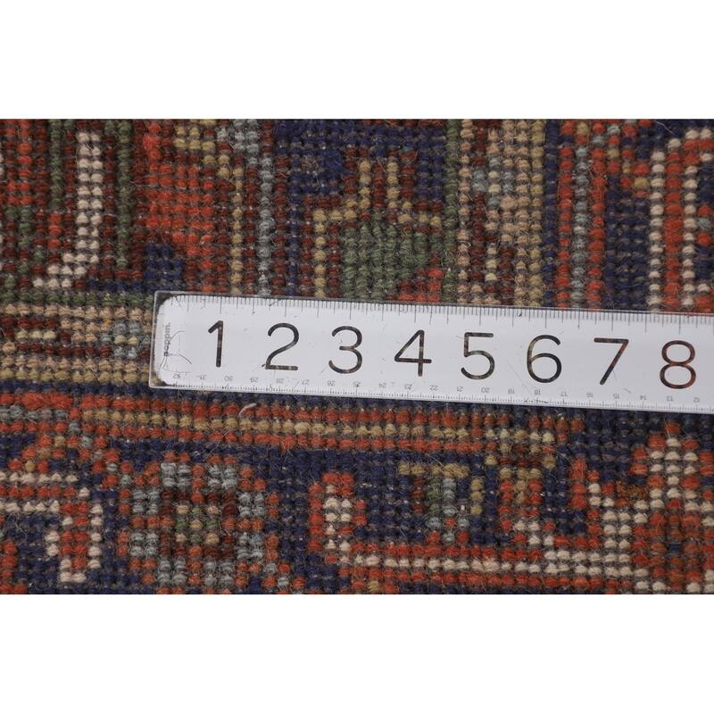 Ivory Geometric Heriz Serapi Indian Foyer Rug Hand-Knotted Wool Carpet - 3'0"x 4'11"