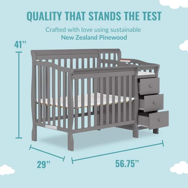 Dream On Me Jayden 4-in-1 Mini Convertible Crib and Changer