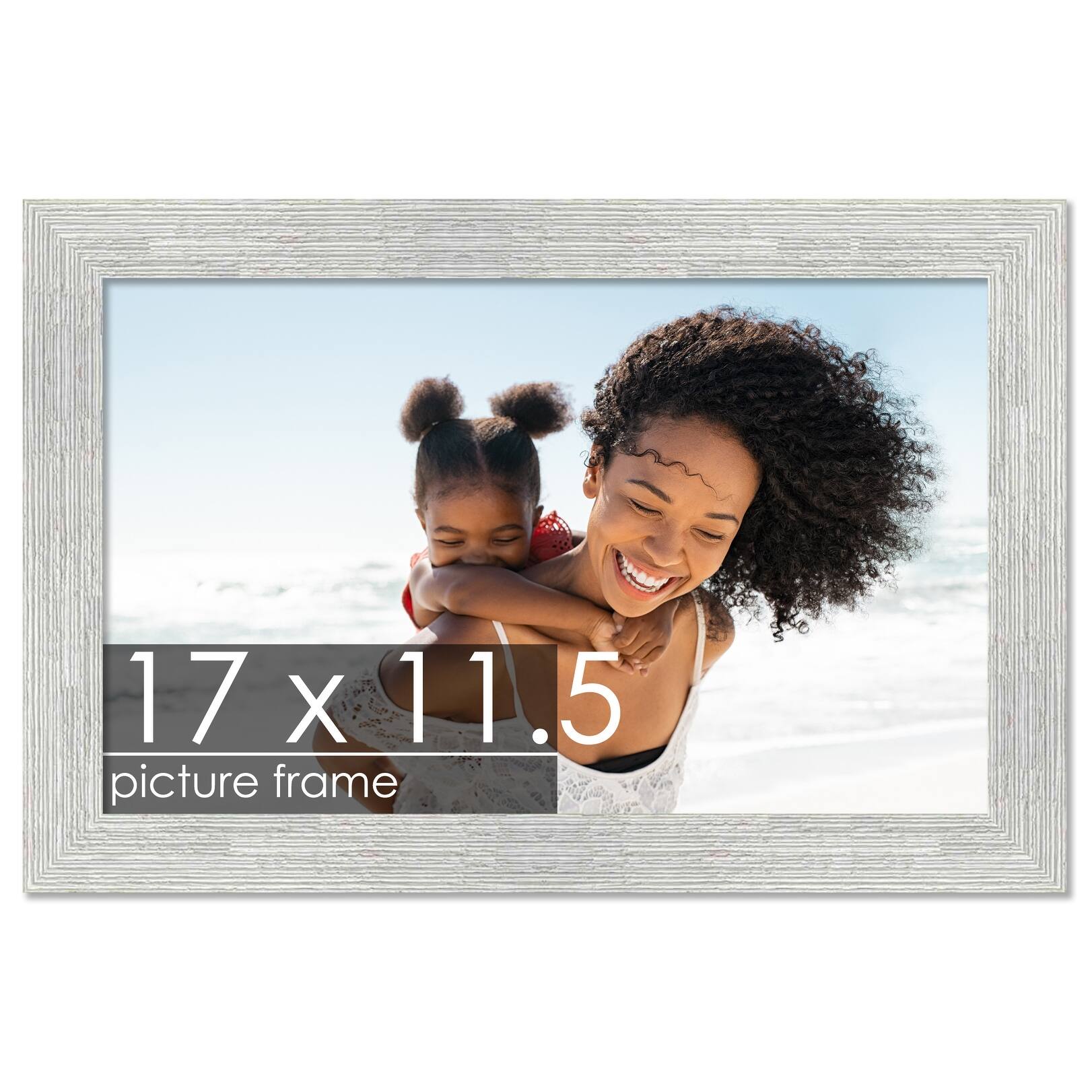 17x11.5 Distressed/Aged White Washed Wood Picture Frame UV Acrylic