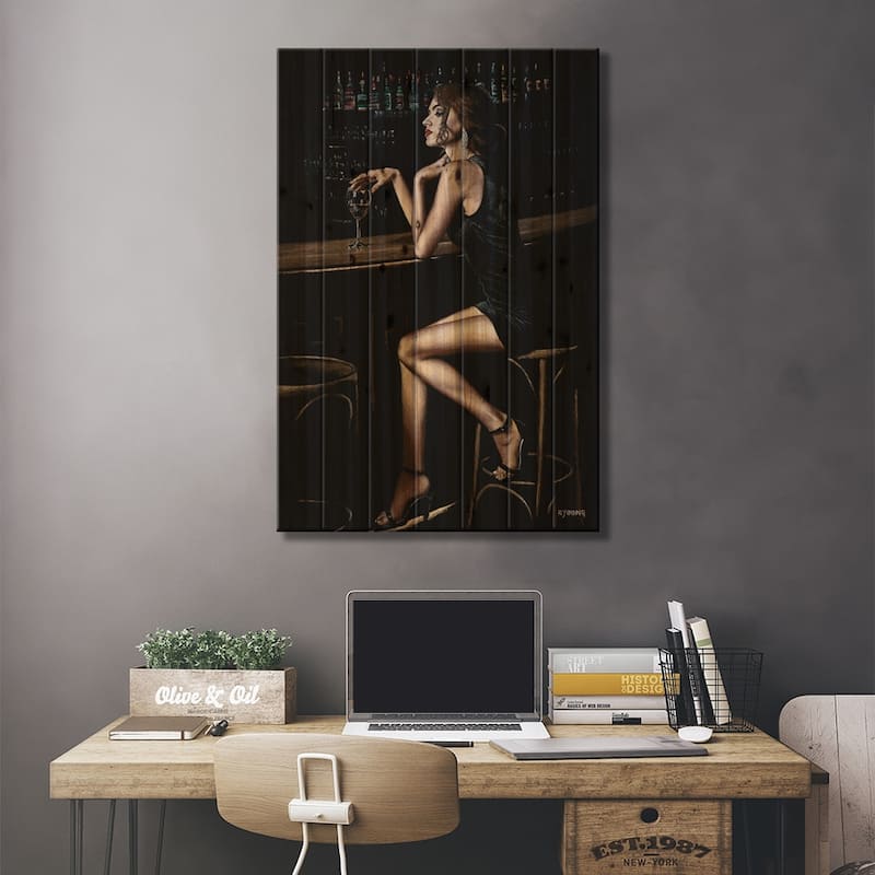 Lady In Waiting Print On Wood by Richard Young - Multi-Color