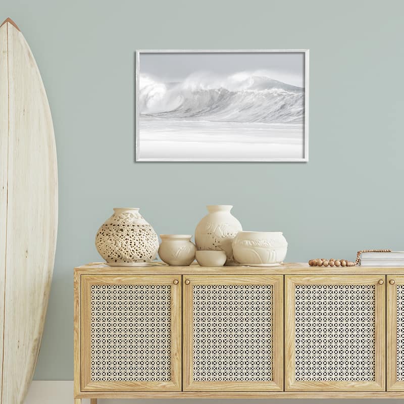 Stupell Cresting Beach Wave Framed Giclee Art Design By Maggie Olsen