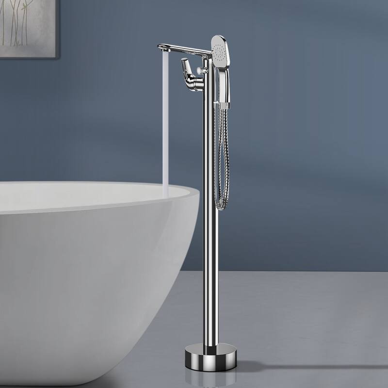 Topcraft Floor Mounted Bathtub Filler with Handheld Showerhead