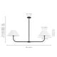 preview thumbnail 11 of 14, 2-Light Modern Black/Gold Linear Fabric Cone Large Pendant Light for Kitchen Island