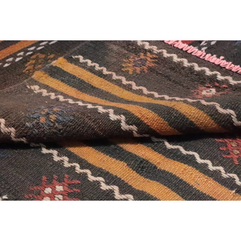 Hand Woven Oriental 100% Wool Carpet Southwestern Tribal Multi-Colored Kilim Area Rug - 9' 4'' X 5' 3''