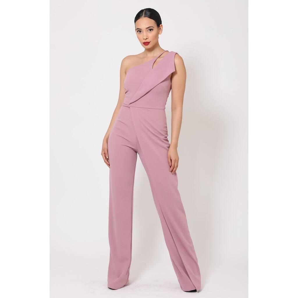 One Shoulder Jumpsuit with Small Opening