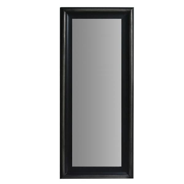 67 Inch Leaning Full Length Floor Mirror with Molded Wooden Framework, Brown. Opens flyout.