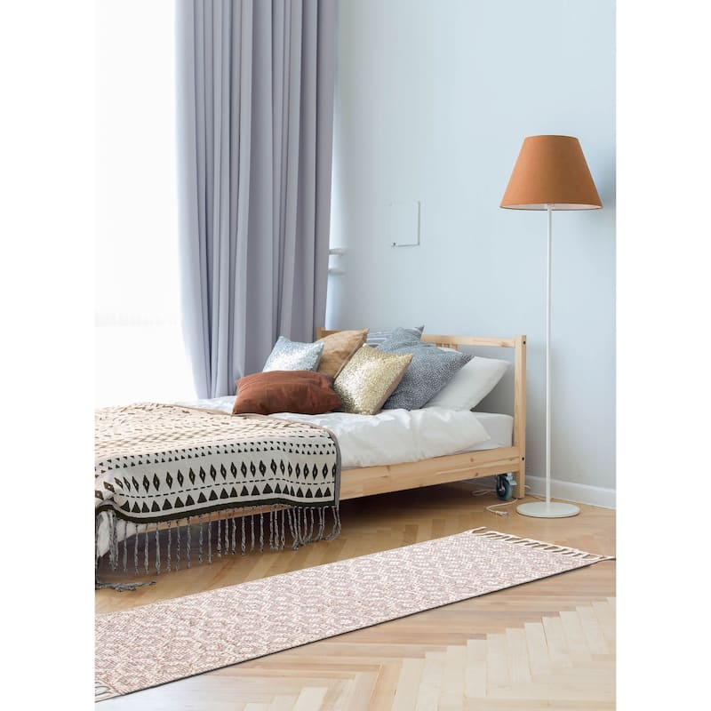 ECARPETGALLERY Braid weave Sienna Cream Wool Rug - 2'3 x 7'8