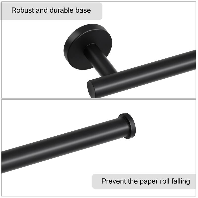 Toilet Paper Holder Towel Tissue Holder for Bathroom Stainless Steel - Matte Black - 6.5" x 3.2" x 2"(L*W*H)