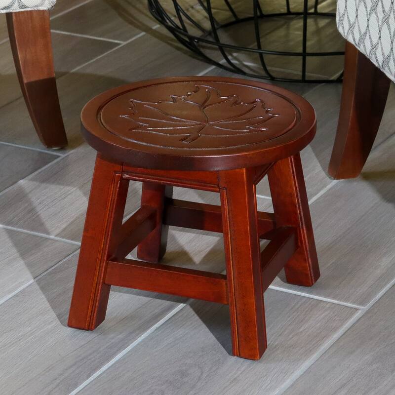 Carved Wooden Step Stool
