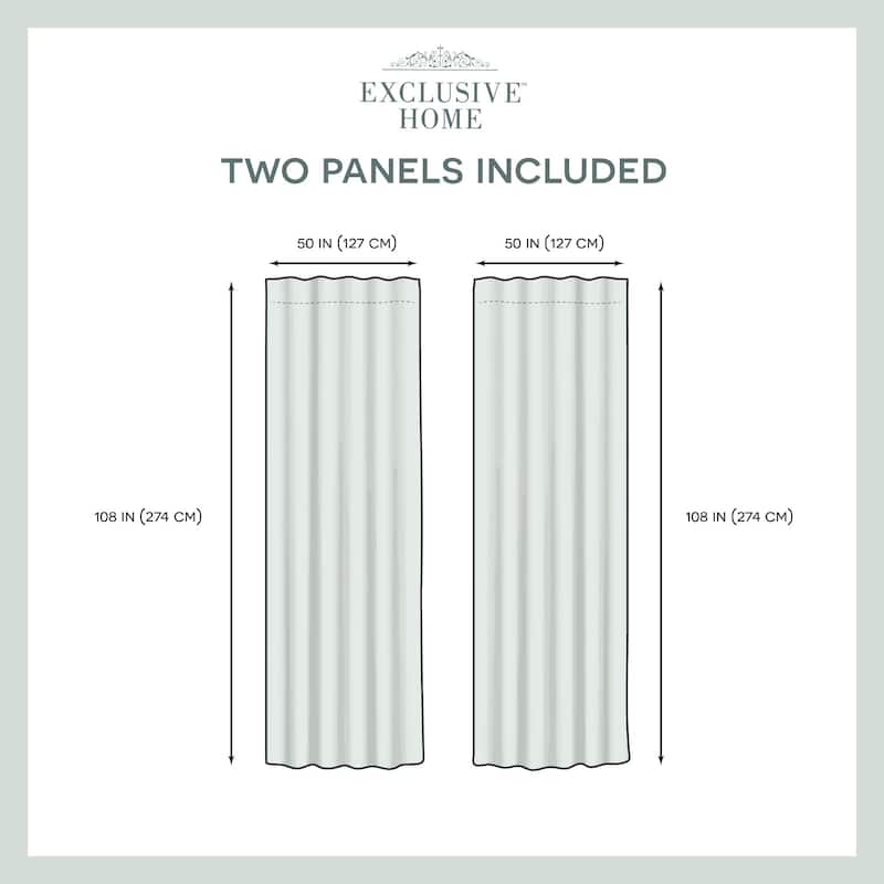 ATI Home Belgian Sheer Hidden Tab Top Curtain Panel Pair