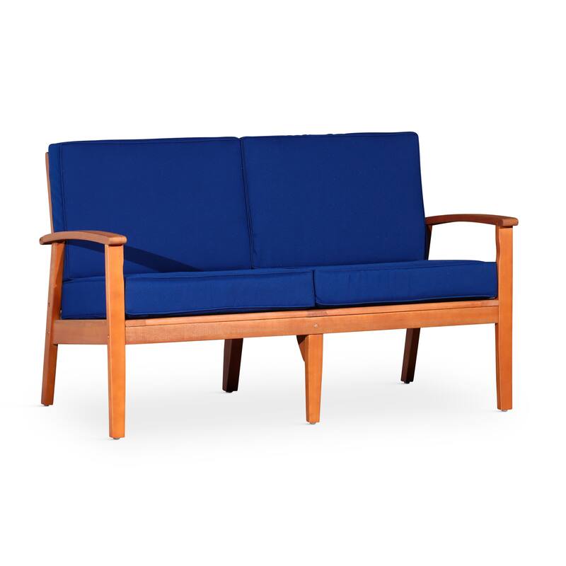 DTY Outdoor Living Longs Peak Eucalyptus Loveseat with Cushions