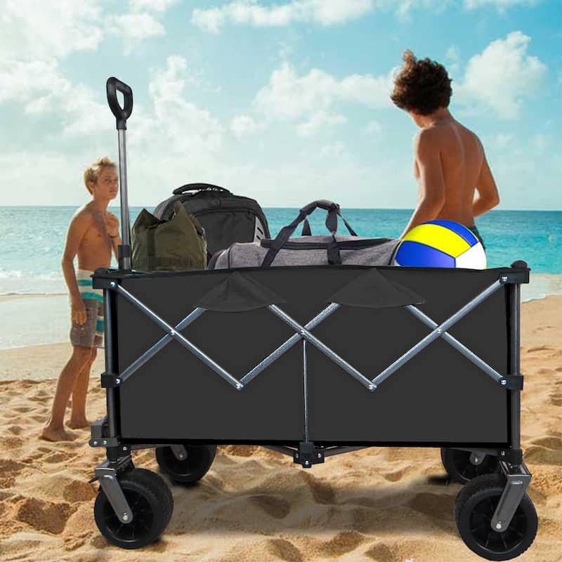 Outdoor Push Pull Folding Wagon Cart