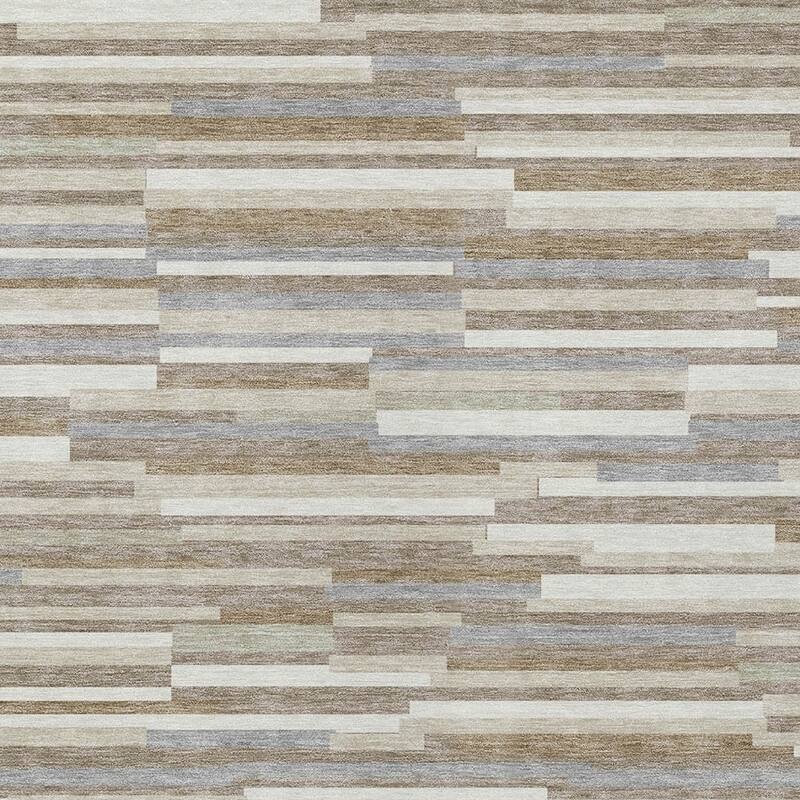 HomeRoots Striped Transitional Rectangle Outdoor Rug