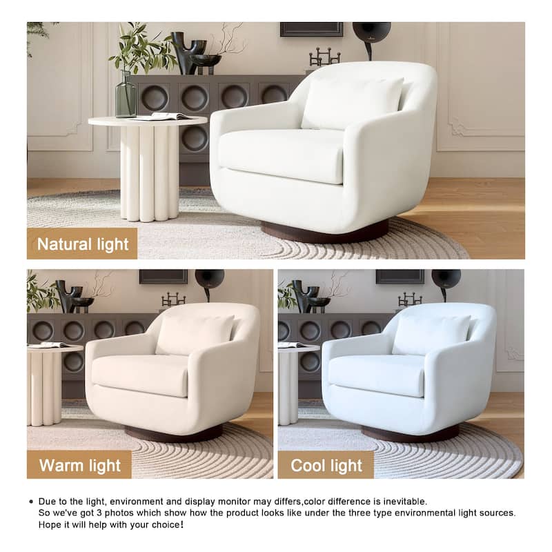 Modern Chenille 360-Degree Swivel Chair Accent Chair