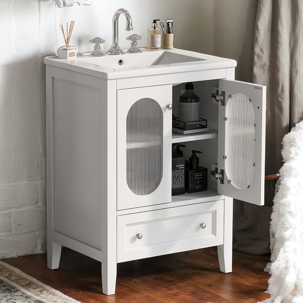 24 inch white bathroom vanity with sink discount