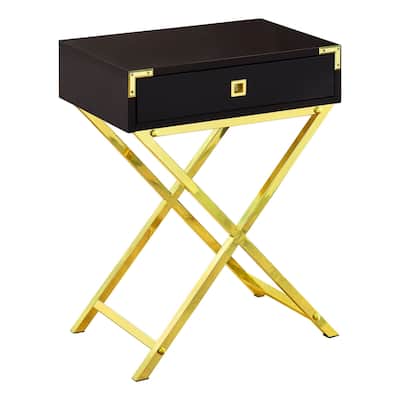 24” Modern Nightstand with Drawer and Cross Base Wood End Table for Bedroom or Living Room - 18.25”L x 12”W x 24”H