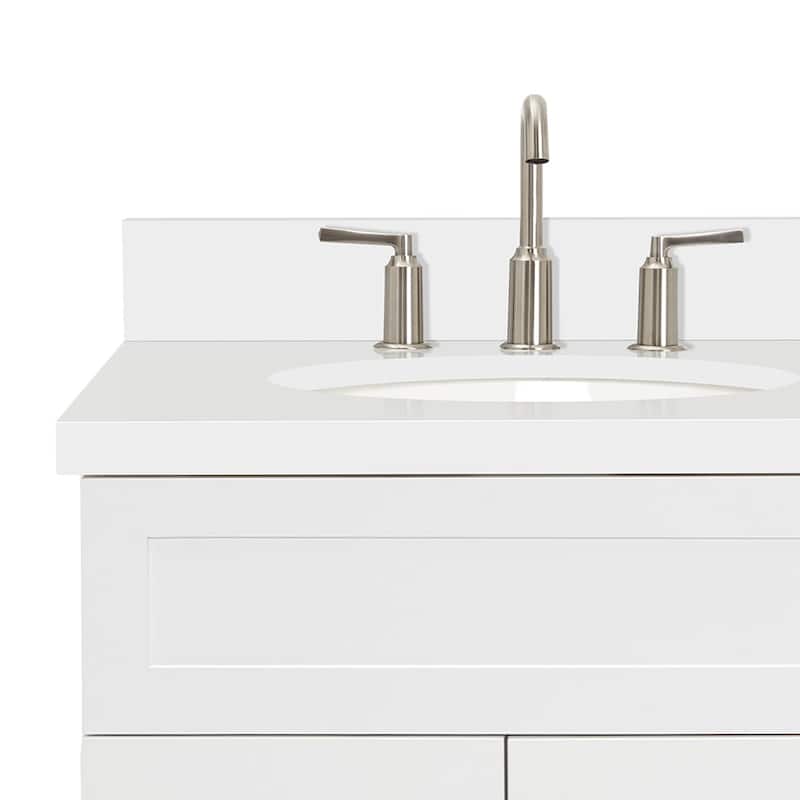 Ariel F061DWQOVO Hamlet 61" Free Standing Double Basin Vanity Set with