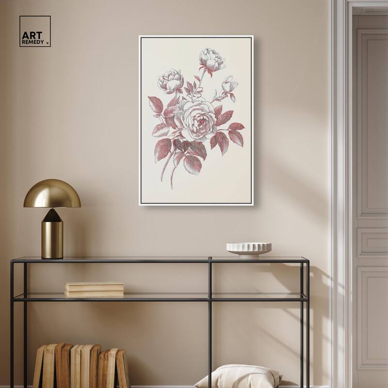 Breezy Red Pencil Blooms II Canvas by Art Remedy