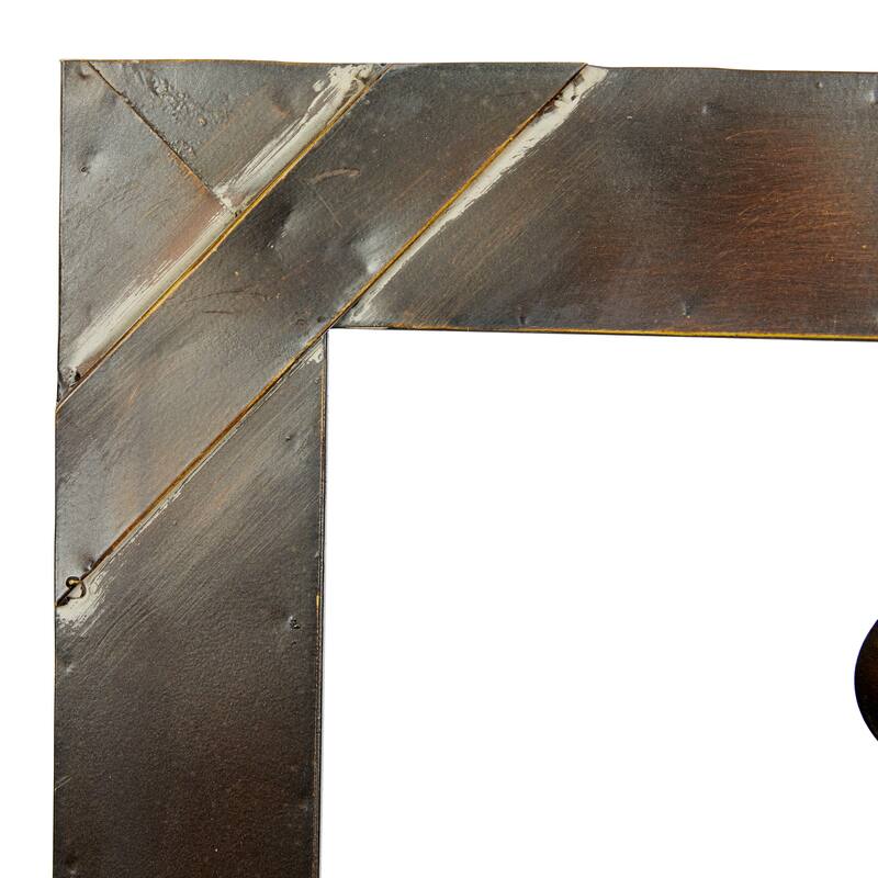 Metal Scroll Ornate Wall Decor with Black Frame - Brown - Roche River Decor