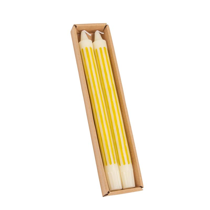 Unscented Taper Candles in Box - 0.88"L x 0.88"W x 10.0"H - Chartreuse