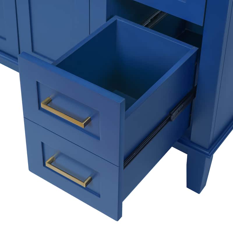 36"Modern Bathroom Vanity with Ceramic Sink, Soft Close Doors, 4 Drawers for Storage, Elegant Design for Small Bathrooms