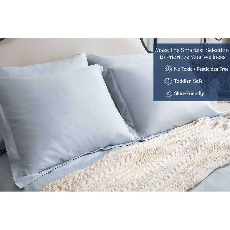 Delara GOTS Certified 100% Organic Cotton Euro Sham, 400 TC Long Staple Cotton,Ultra Soft, Moisture-Wicking, Smooth & Breathable