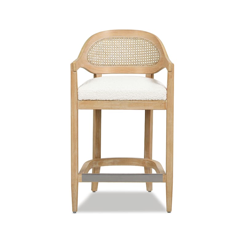 Americana Mid-Century Modern Rattan Cane Back Counter and Bar Stool