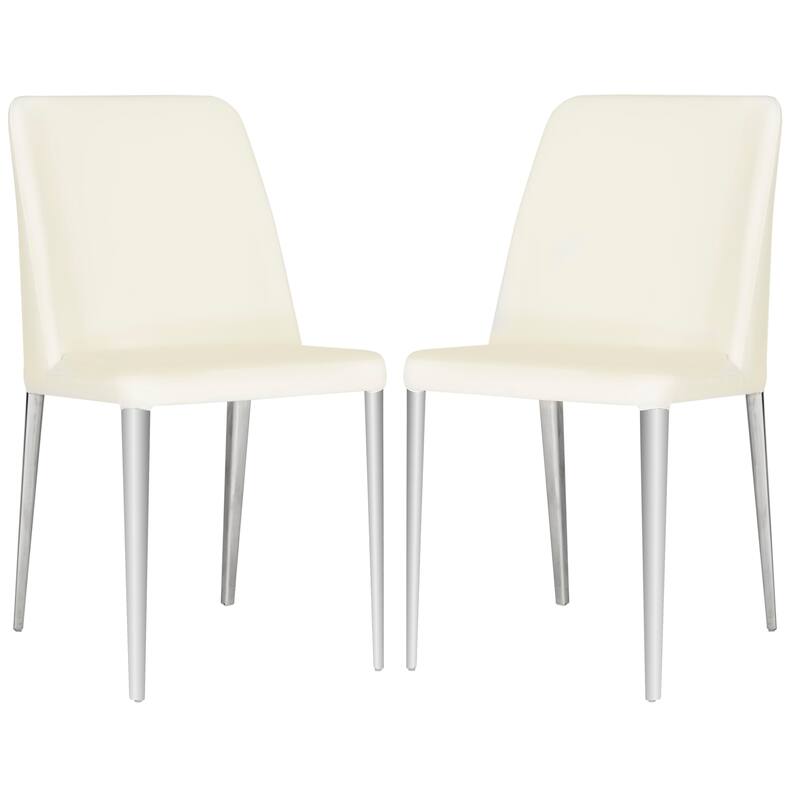 SAFAVIEH Haruko Mid Century Dining White Dining Chair (Set of 2) - 22.5" x 17.8" x 34.8" - 23Wx18Dx35H