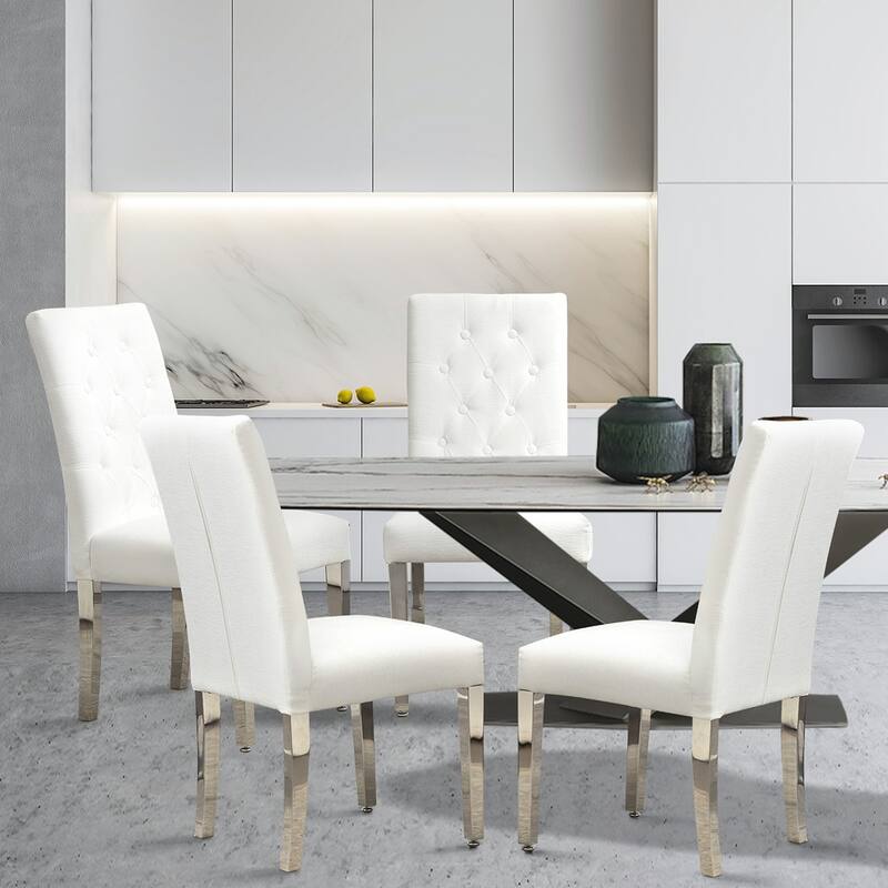 2PCS Velvet Dining Chairs With Stainless Steel Legs
