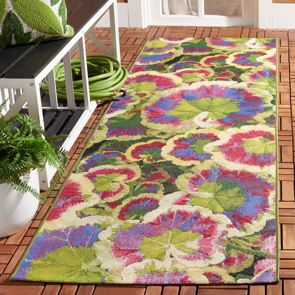SAFAVIEH Barbados Najma Tropical Waterproof Patio Backyard Rug