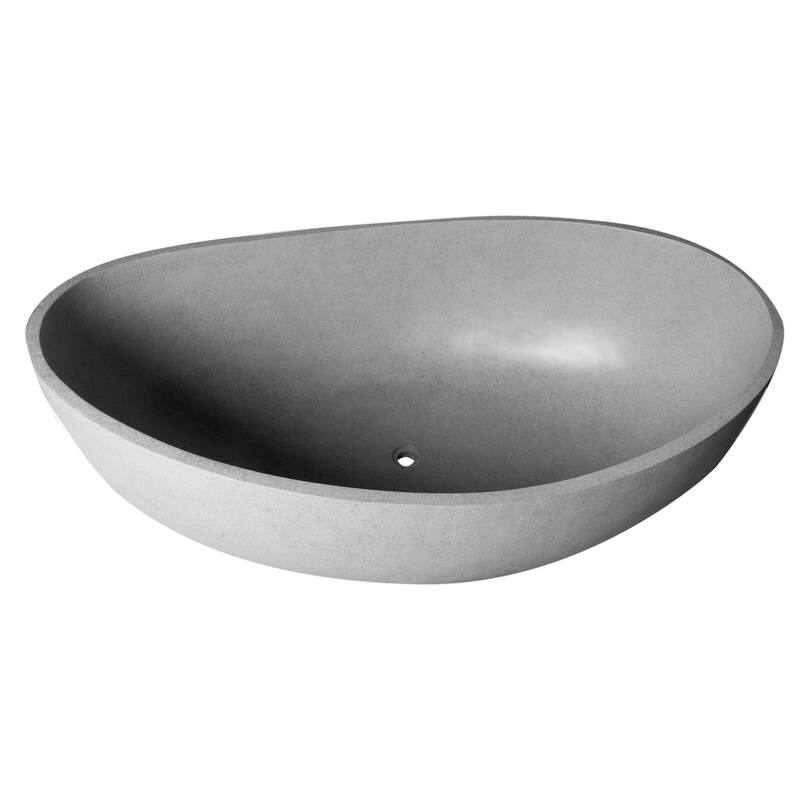 ALFI brand 63" Solid Concrete Gray Matte Oval Bathtub