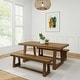 preview thumbnail 4 of 33, Farmhouse 72-inch Rectangle Dining Table Set with Benches Pecan Wirebrush