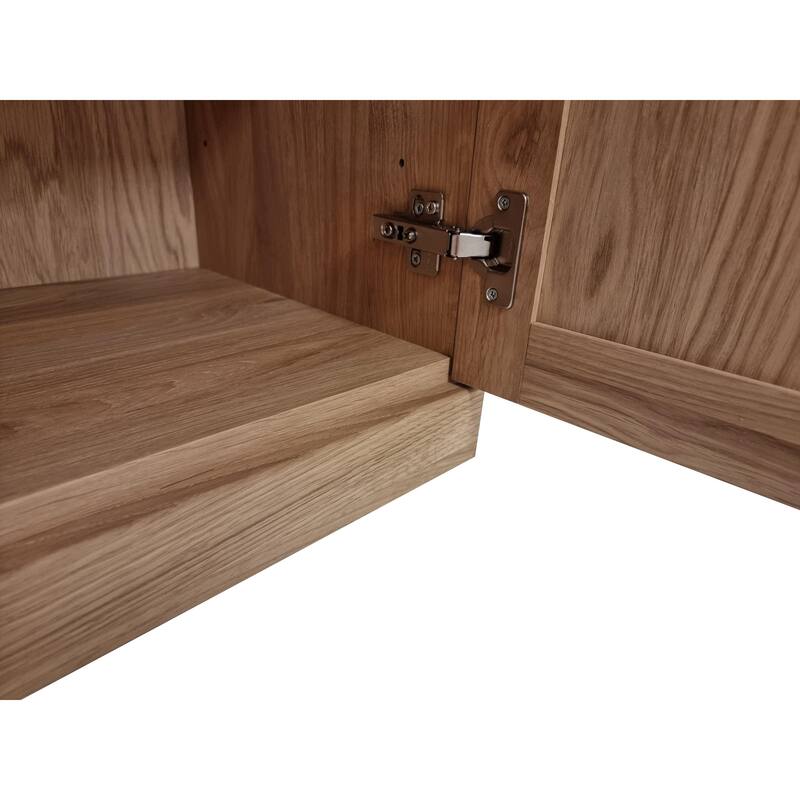 Palace Imports Premium 100% Solid European Oak Hardwood Bathroom Storage Cabinet with Shaker Doors - 32" Wide, 71.5" Tall