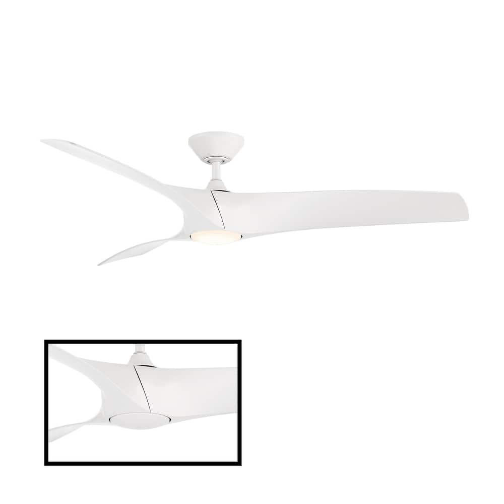 Zephyr Indoor and Outdoor 3-Blade Smart Ceiling Fan 52in with 3000K LED Light Kit and Remote Control with Wall Cradle