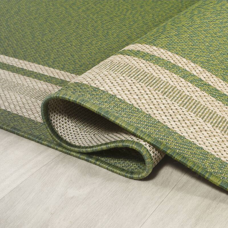 JONATHAN Y Haynes Modern Border Stripe Indoor/Outdoor Area Rug