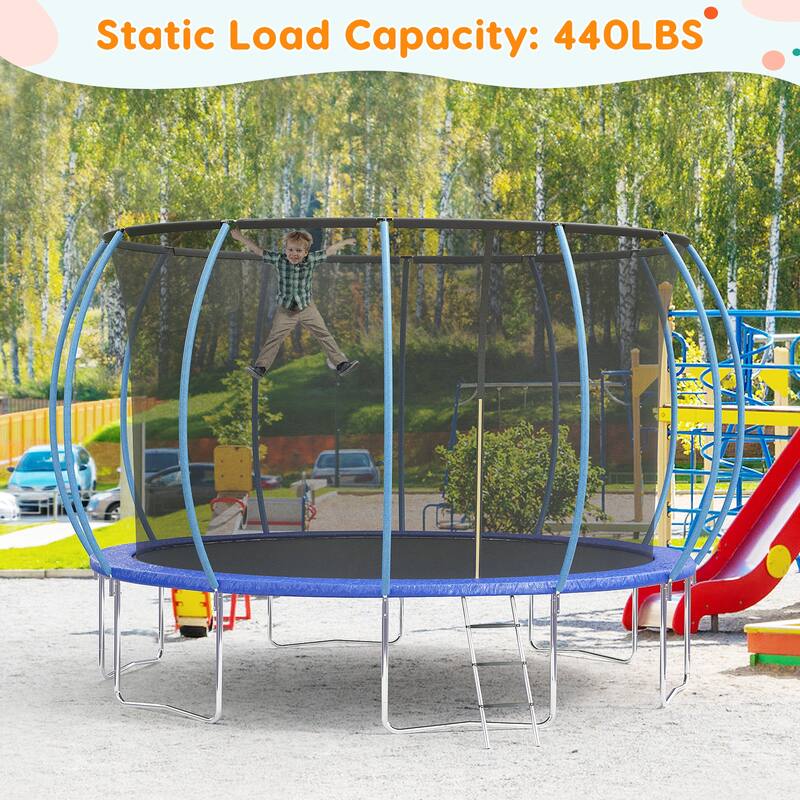 Trampolines for Kids Adults with Enclosure Ladder for Outdoor Jump
