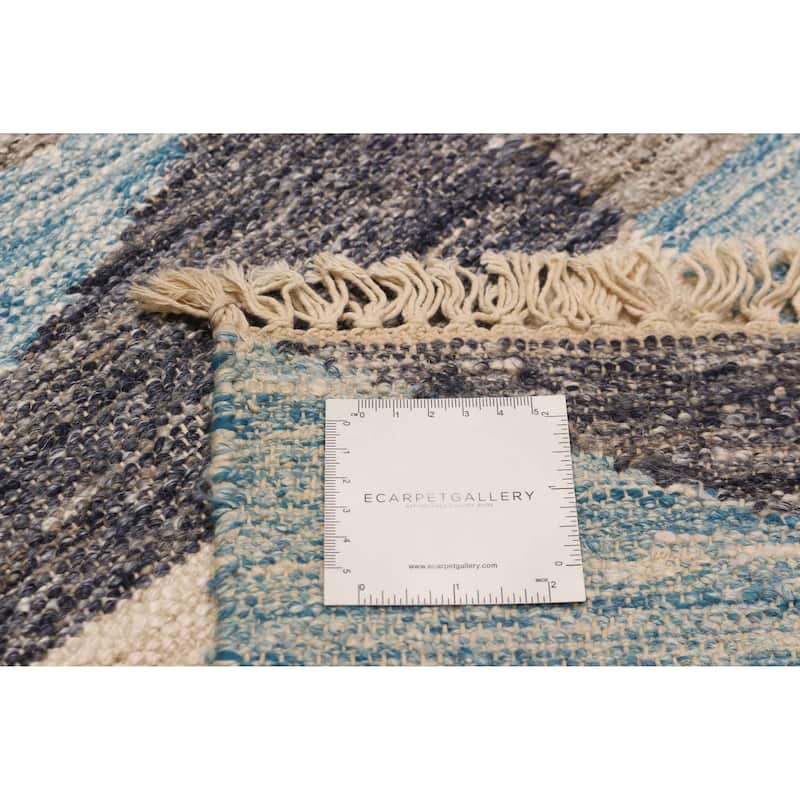 Ankara FW Blue, Cream Kilim 5'2" x 7'9" - 5'2 x 7'9