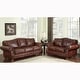 preview thumbnail 1 of 3, Brandon Distressed Whiskey Italian Leather Sofa and Loveseat Set