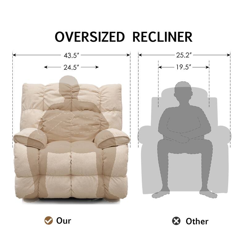 360° Swivel Electric Rocker Recliner, Plush High Backrest, Spacious Seat, Multiple Recline Positions for Ultimate Comfort