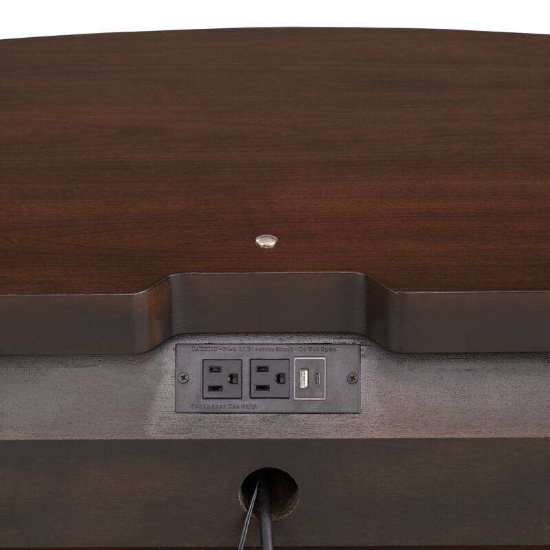 Furniture of America Prylen Modern Dark Cherry 3-Piece Solid Wood Bedroom Set with LED Reading Lights