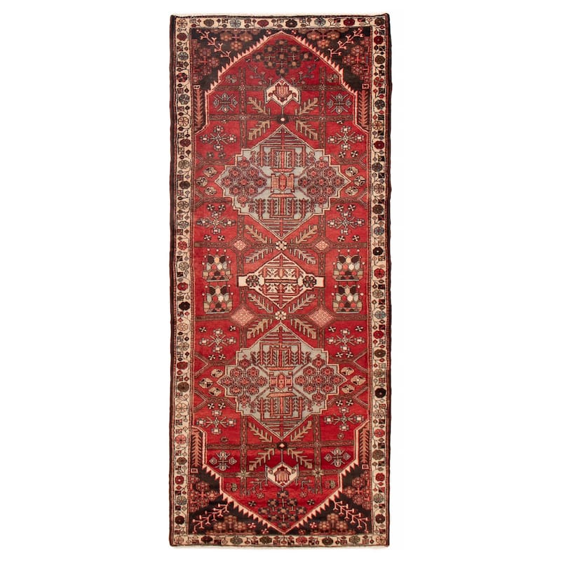 ECARPETGALLERY Hand-knotted Anadol Red Wool Rug - 3'8 x 9'6 - Red - 3'8 x 9'6