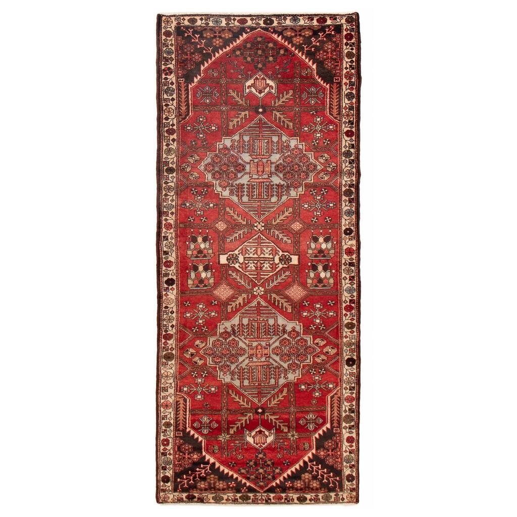 ECARPETGALLERY Hand-knotted Anadol Red Wool Rug - 3'8 x 9'6