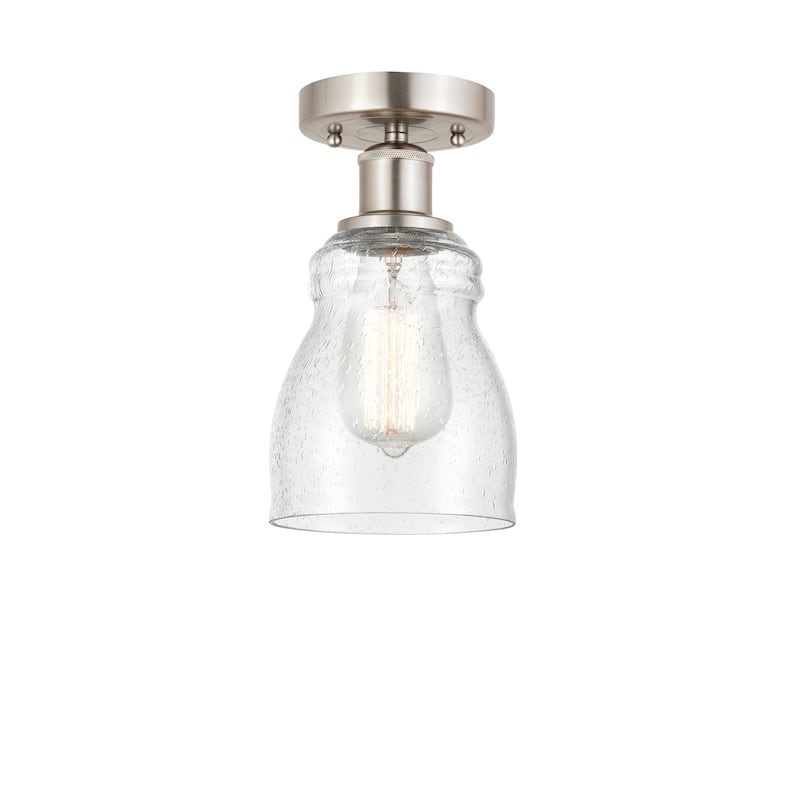 Innovations Lighting Ellery - 1 Light 5" Semi-Flush Mount - Seedy/Brushed Satin Nickel